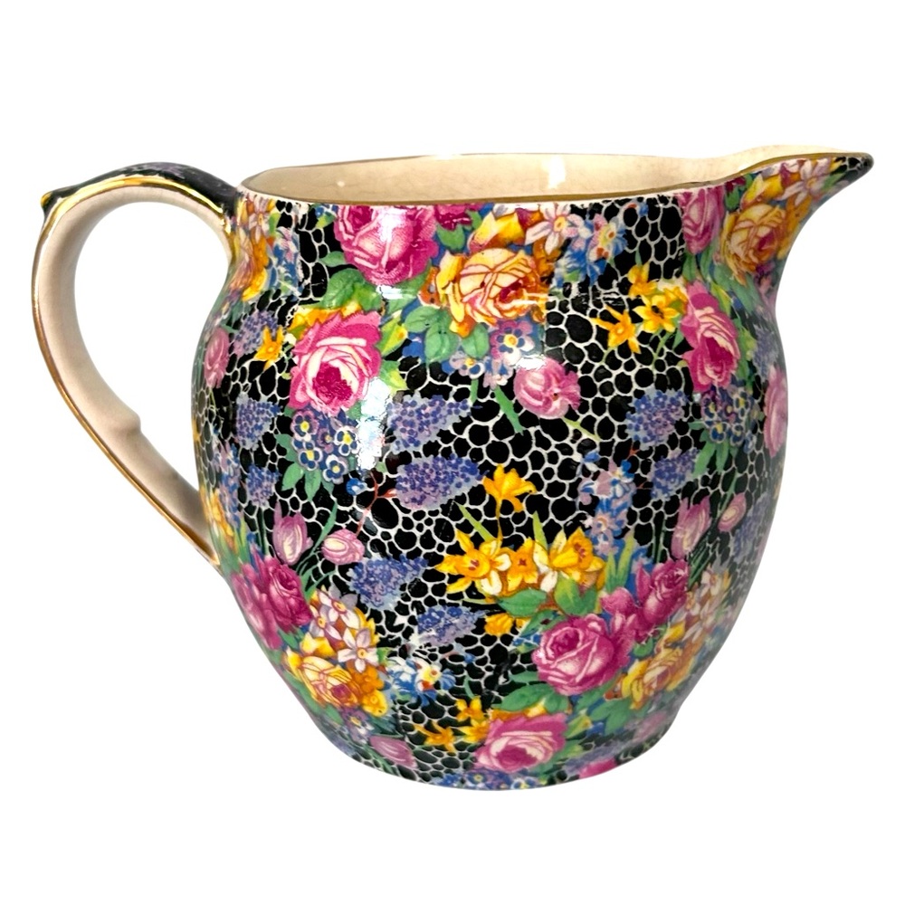 Royal Winton Hazel Globe Milk Jug 1930s Floral Pitcher
